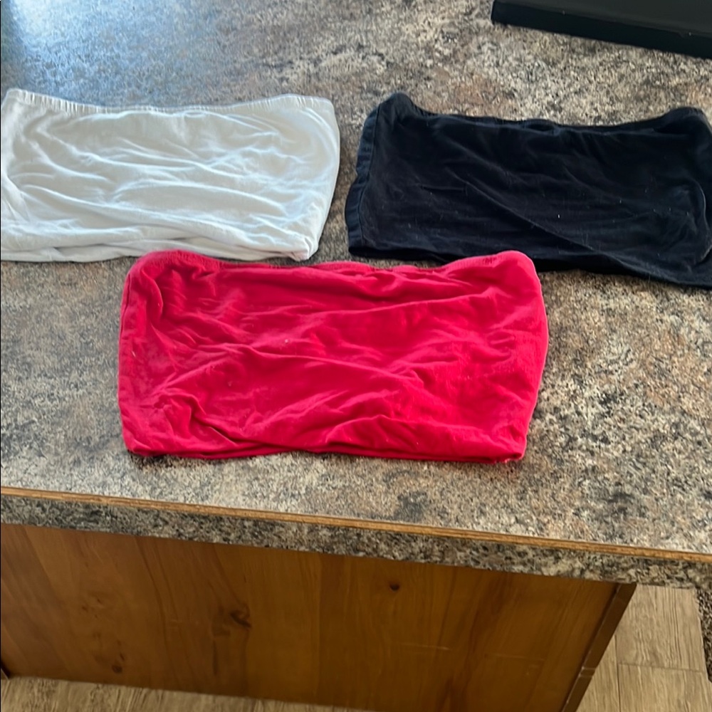 Black Red & White Tube Tops